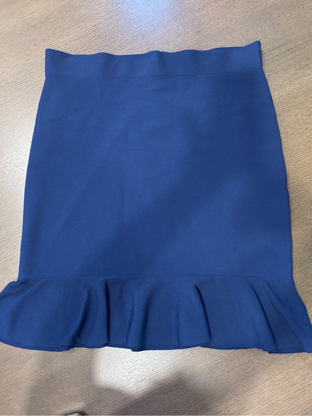 Ralph Lauren Navy Blue Pencil Skirt with Ruffle Hem